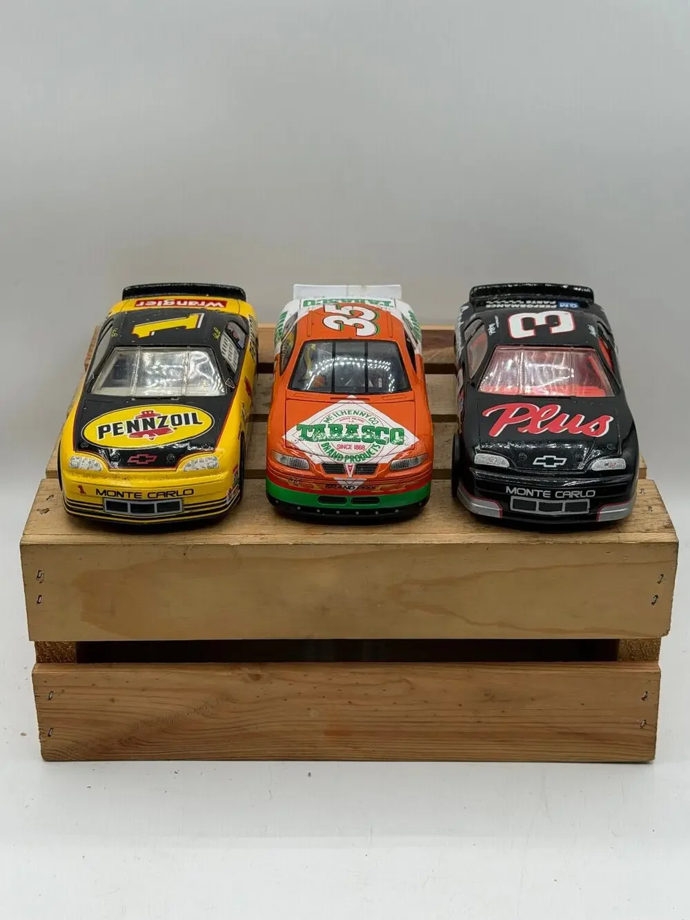 Vintage 1/24 Scale NASCAR Die-Cast Lot:#1 Pennzoil, #35 Tabasco,#3 GM Goodwrench